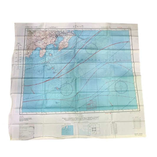 Original U.S. WWII 1943 Army Air Forces Silk Escape Map - Tokyo and Osaka
