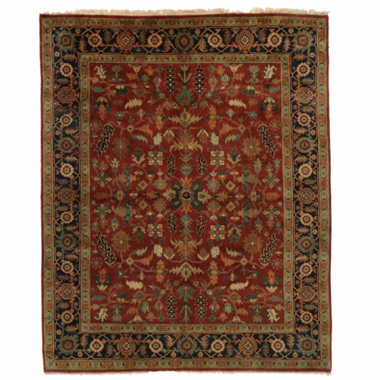 Hand knotted Wool Serapi Heriz Indian Rug 10 x 8