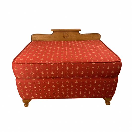 Disney Yacht Club Resort Red Anchor Bench Ottoman Footstool