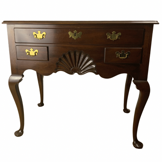 Kittinger Mahogany Lowboy with Carved Shell Motif
