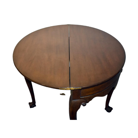 Kittinger Half Round Colonial Williamsburg CW-156 Mahogany Claw Foot Flip Top Games Table