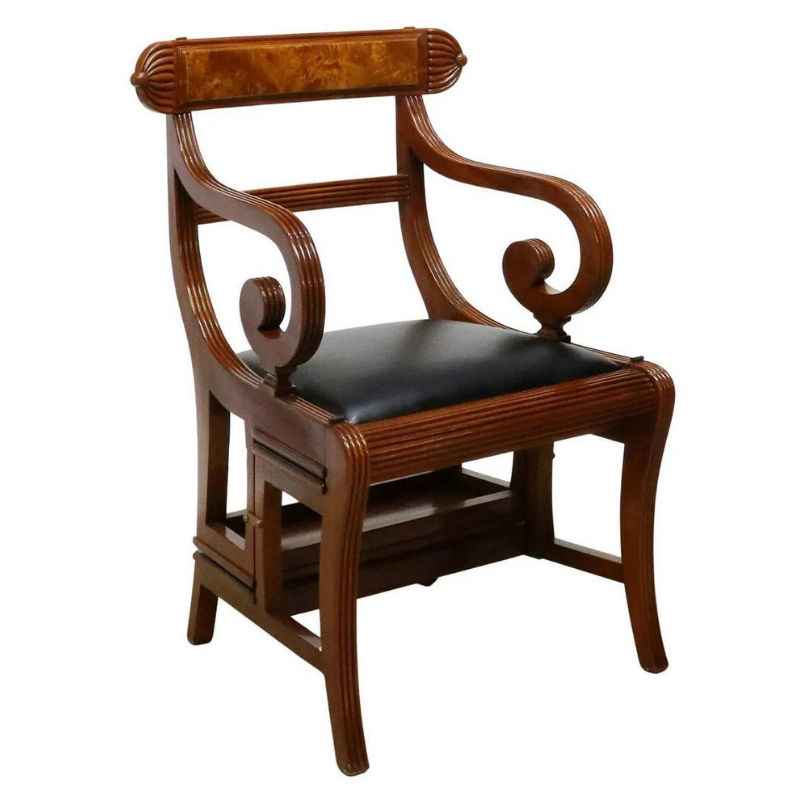 Regency Style Mahogany Metamorphic Library Chair