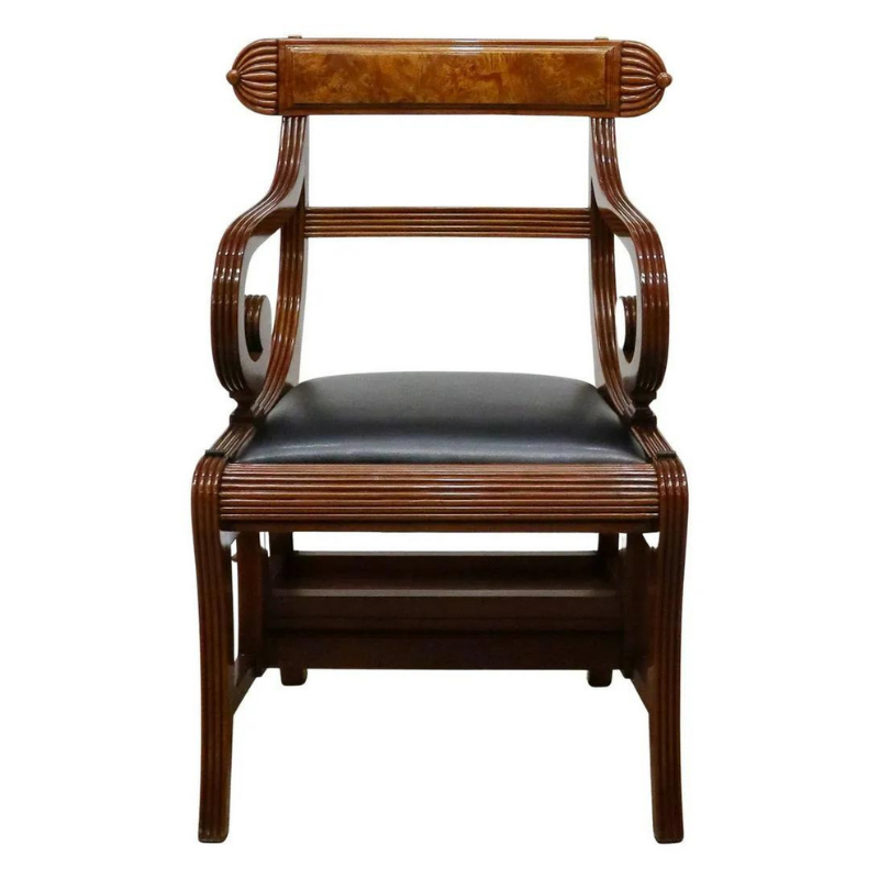Regency Style Mahogany Metamorphic Library Chair