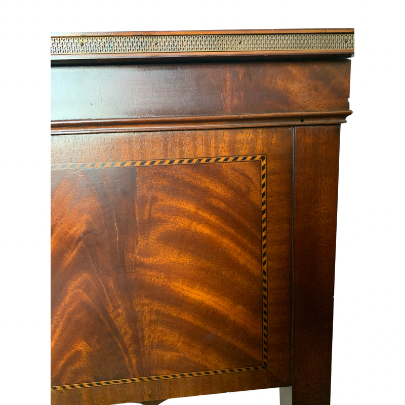 John Widdicomb Flame Mahogany Flip Top Prohibition Mahogany Bar Cabinet Server with Casters