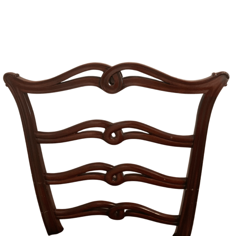 Biggs Mahogany Black Leather Chair