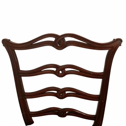 Biggs Mahogany Black Leather Chair