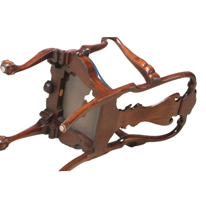 Kindel Winterthur Collection Carved Mahogany Ball and Claw Feet Dining Arm Chairs