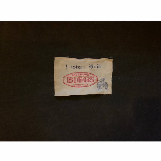 Biggs Blue Damask Mahogany Ottoman with Brass Casters