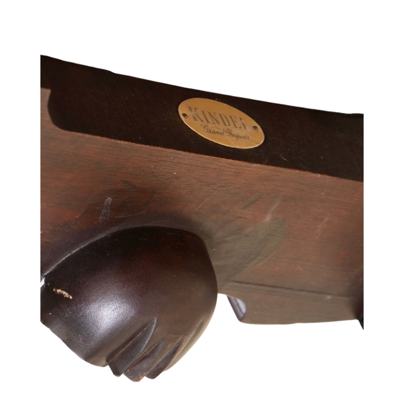 Kindel Winterthur Collection Carved Mahogany Ball and Claw Feet Dining Arm Chairs