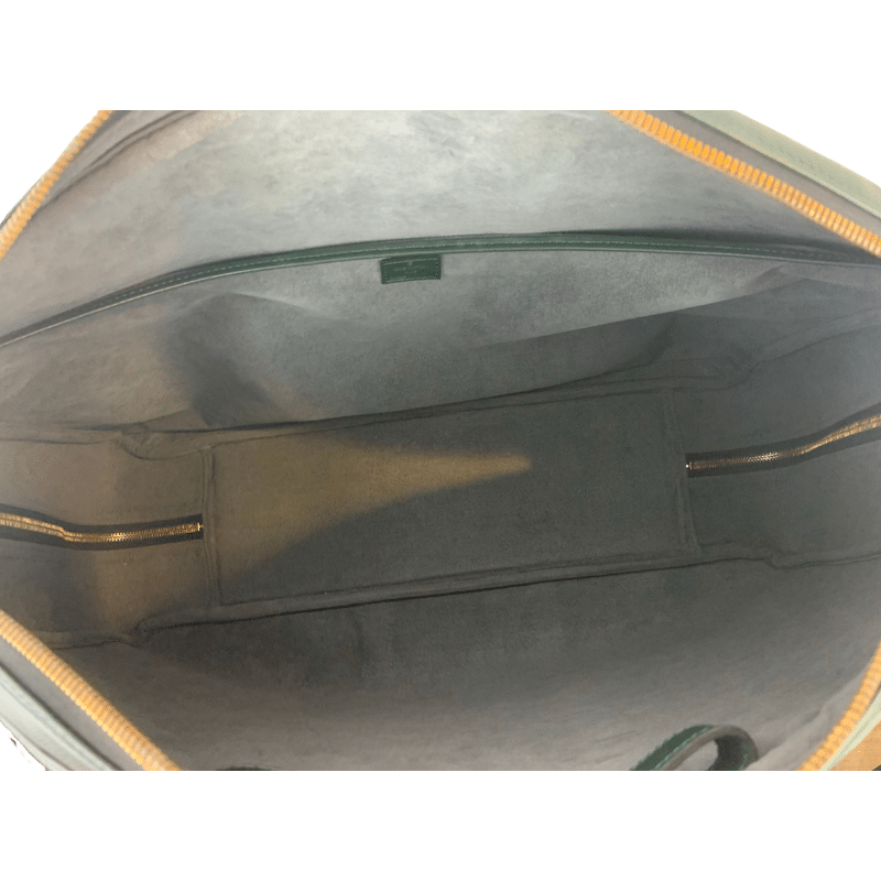 Louis Vuitton Helanga Holdall Green Taiga Leather Weekender Luggage Bag