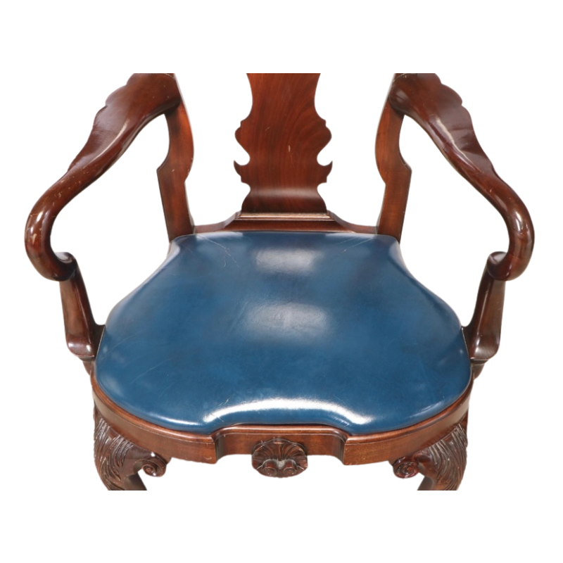 Kindel Winterthur Collection Carved Mahogany Ball and Claw Feet Dining Arm Chairs