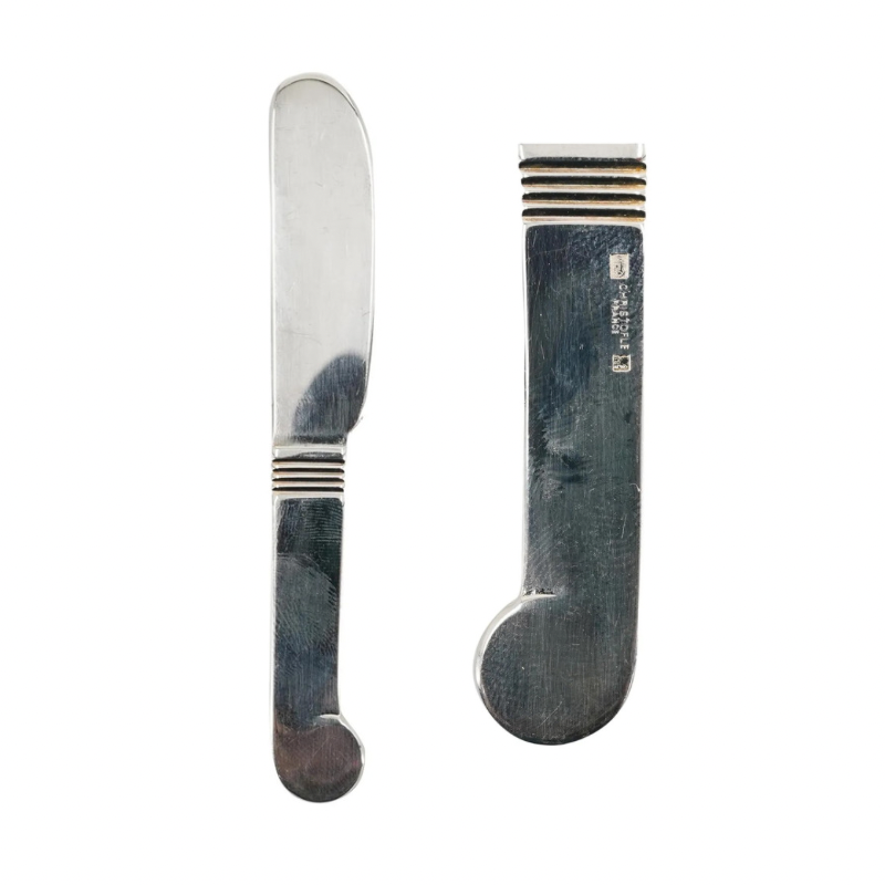 4 Piece antique set of 4 Christofle silver plated spreaders