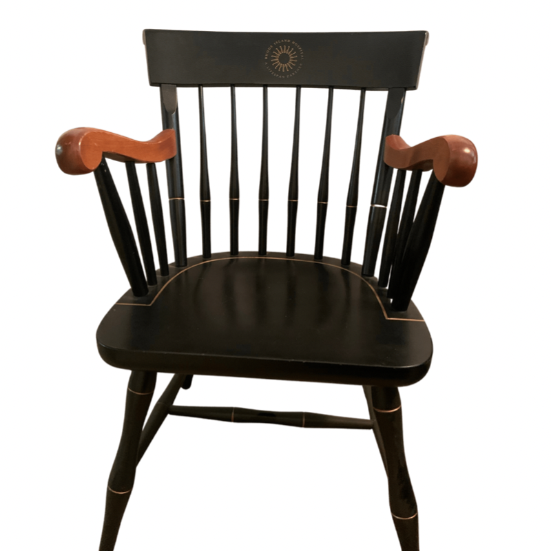 Rhode Island Hospital Providence, RI Black and Brown Solid Wood Captain’s Chair